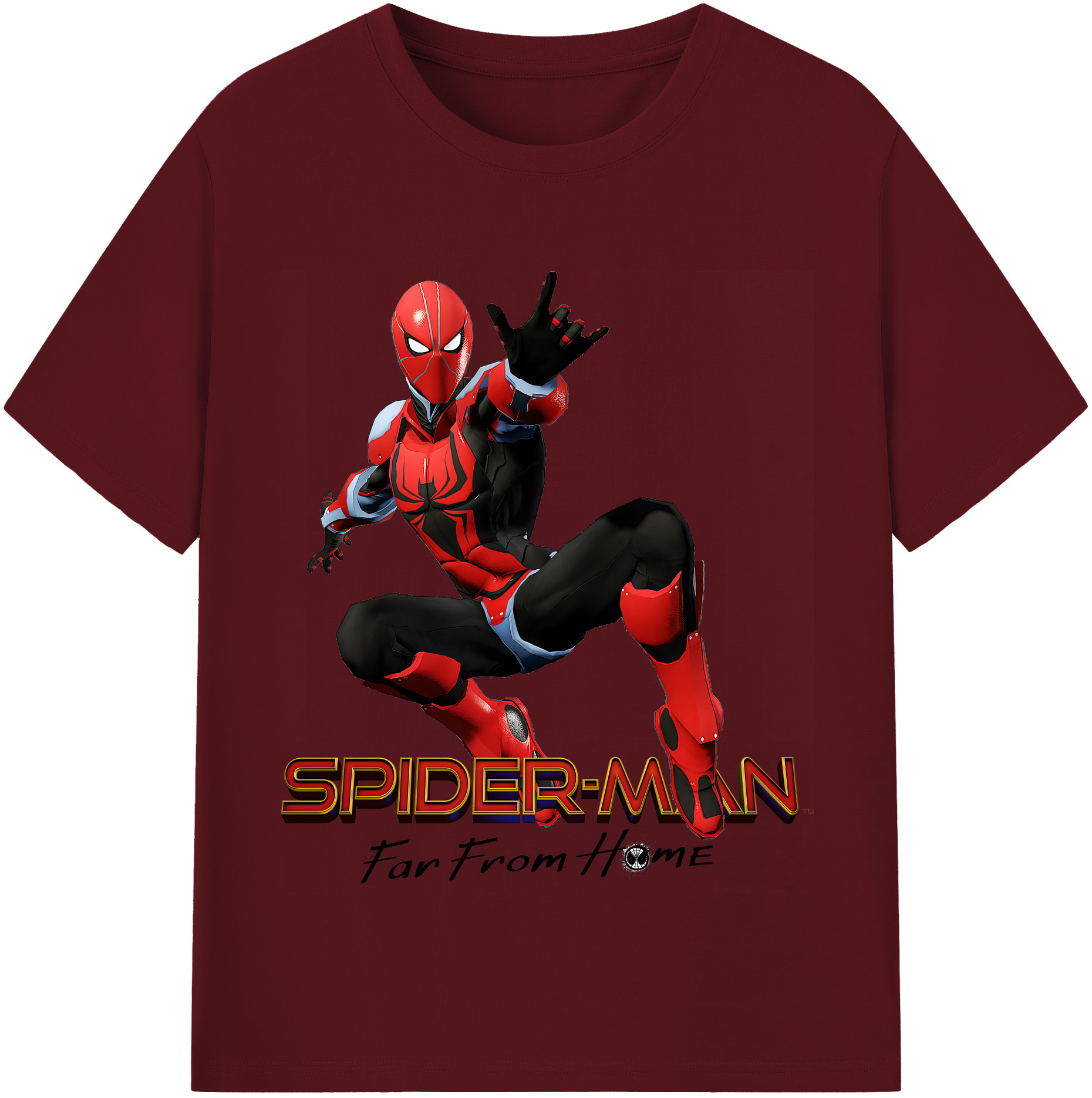 （画像用） Spider Man スパイダーマン 綿100％半袖Tシャツ（フロントプリント）